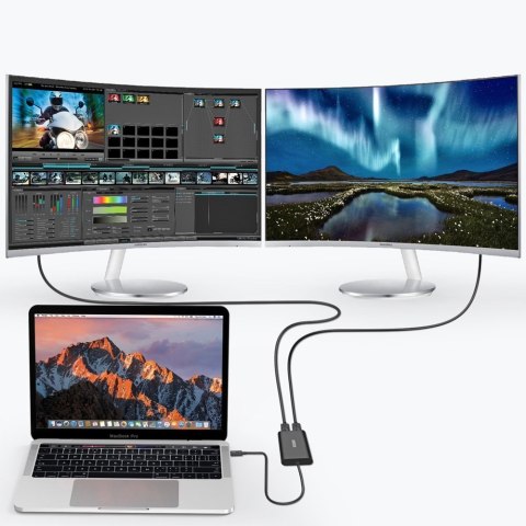 Adapter rozdzielacz USB Typ C Thunderbolt 3 czarny Adapter rozdzielacz USB Typ C Thunderbolt 3 czarny