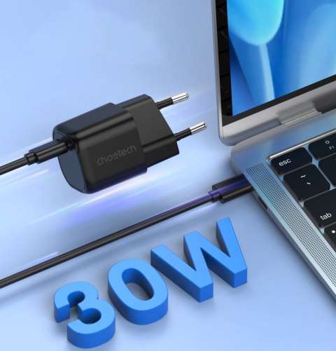 Ładowarka sieciowa GaN USB Typ C PD 30W czarny Ładowarka sieciowa GaN USB Typ C PD 30W czarny