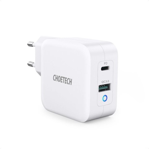 Szybka ładowarka sieciowa GaN USB Typ C PD USB-A QC3.0 65W 3.25A biały Szybka ładowarka sieciowa GaN USB Typ C PD USB-A QC3.0 65W 3.25A biały