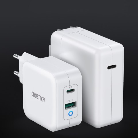 Szybka ładowarka sieciowa GaN USB Typ C PD USB-A QC3.0 65W 3.25A biały Szybka ładowarka sieciowa GaN USB Typ C PD USB-A QC3.0 65W 3.25A biały
