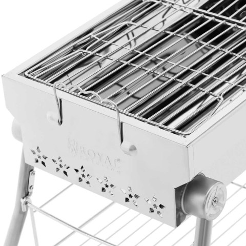 Grill węglowy ze składanym rusztem i półką 53 x 26 cm Grill węglowy ze składanym rusztem i półką 53 x 26 cm
