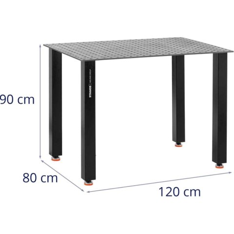 Stół spawalniczy montażowy perforowany blat 6 mm 120 x 80 cm do 100 kg Stół spawalniczy montażowy perforowany blat 6 mm 120 x 80 cm do 100 kg