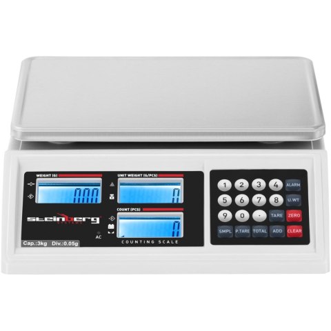 Waga sklepowa handlowa licząca LCD RS232 3000 g / 0.05 g Waga sklepowa handlowa licząca LCD RS232 3000 g / 0.05 g