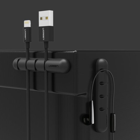 Samoprzylepny organizer na 4 kable przewody Zestaw 2szt czarny Samoprzylepny organizer na 4 kable przewody Zestaw 2szt czarny