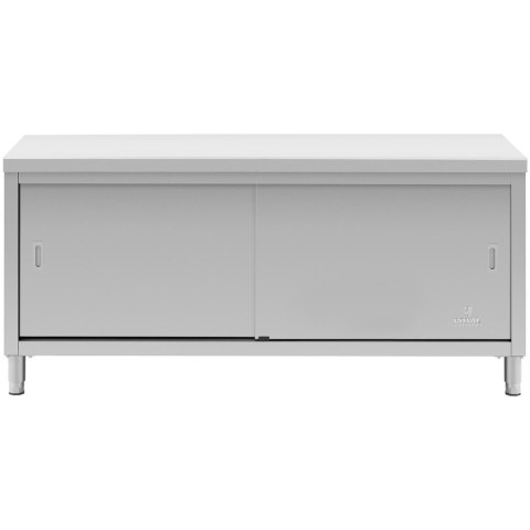 Stół blat roboczy centralny z szafką drzwi suwane 180 x 60 x 85 cm Stół blat roboczy centralny z szafką drzwi suwane 180 x 60 x 85 cm