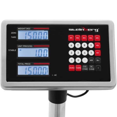 Waga platformowa magazynowa z oparciem 40 x 50 cm LCD 150 kg / 0.01 kg Waga platformowa magazynowa z oparciem 40 x 50 cm LCD 150 kg / 0.01 kg