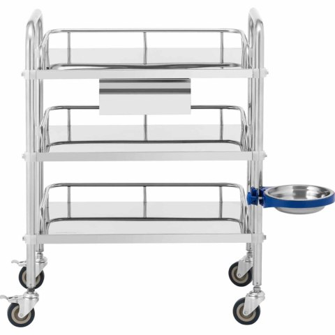 Wózek laboratoryjny zabiegowy kosmetyczny ze stali 3 półki 1 szuflada 65 x 60 x 86.5 cm 15 kg Wózek laboratoryjny zabiegowy kosmetyczny ze stali 3 półki 1 szuflada 65 x 60 x 86.5 cm 15 kg