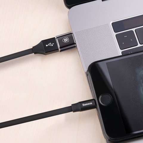 Adapter przejściówka ze złącza USB na USB-C OTG - czarny Adapter przejściówka ze złącza USB na USB-C OTG - czarny