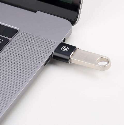 Adapter przejściówka ze złącza USB na USB-C OTG - czarny Adapter przejściówka ze złącza USB na USB-C OTG - czarny