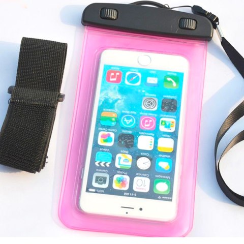 Wodoodporny pokrowiec etui do telefonu z opaską armband PVC - pomarańczowe Wodoodporny pokrowiec etui do telefonu z opaską armband PVC - pomarańczowe