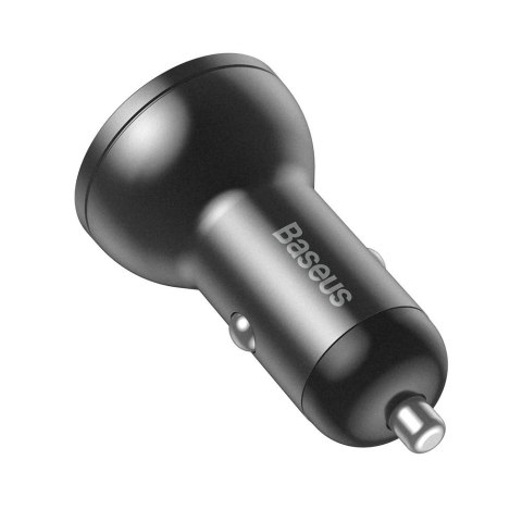 Ładowarka samochodowa 2x USB 4.8A 24W z wyświetlaczem LCD szary Ładowarka samochodowa 2x USB 4.8A 24W z wyświetlaczem LCD szary
