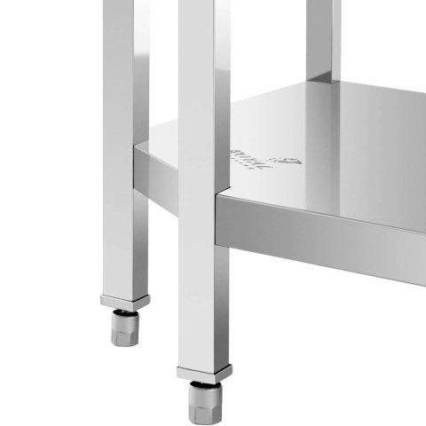 Stół blat roboczy narożny z rantem stalowy nierdzewny z półką 90x90x70cm Stół blat roboczy narożny z rantem stalowy nierdzewny z półką 90x90x70cm