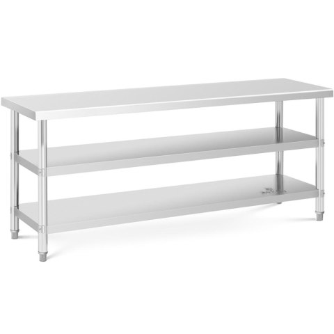 Stół blat roboczy stalowy nierdzewny 2 półki 200x60cm Stół blat roboczy stalowy nierdzewny 2 półki 200x60cm