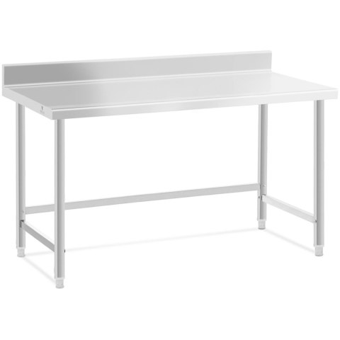 Stół blat roboczy stalowy nierdzewny przyścienny z rantem 150x70cm Stół blat roboczy stalowy nierdzewny przyścienny z rantem 150x70cm