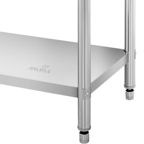 Stół blat roboczy stalowy nierdzewny przyścienny z rantem 2 półki 200x60cm Stół blat roboczy stalowy nierdzewny przyścienny z rantem 2 półki 200x60cm