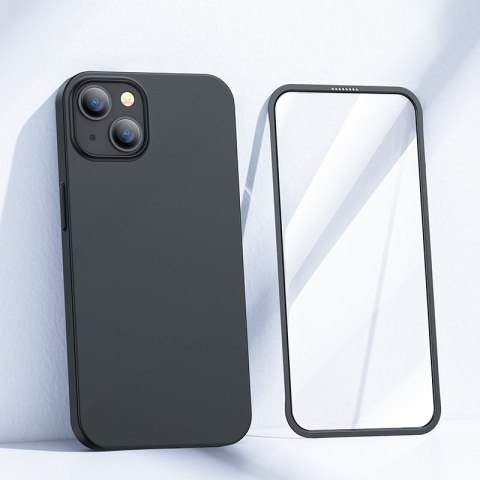 Etui pokrowiec do iPhone 13 obudowa na tył i przód + szkło hartowane czarny