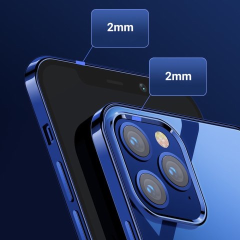 NBS ultra cienkie przezroczyste etui z metaliczną ramką do iPhone 12 mini czarny