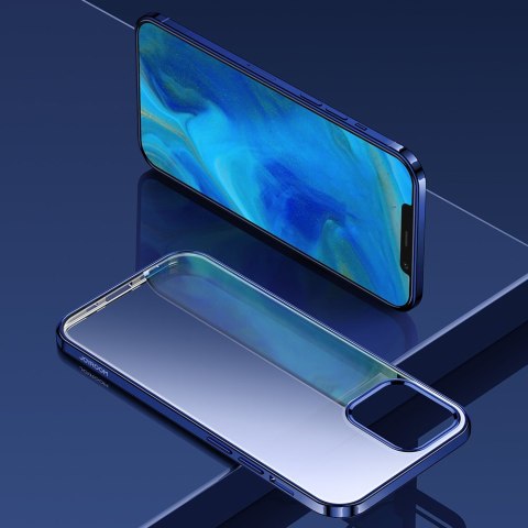 NBS ultra cienkie przezroczyste etui z metaliczną ramką do iPhone Pro Max 12 czarny