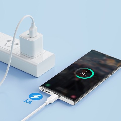 Kabel do ładowania i transmisji danych USB - USB Typ C 3A 2m biały Kabel do ładowania i transmisji danych USB - USB Typ C 3A 2m biały