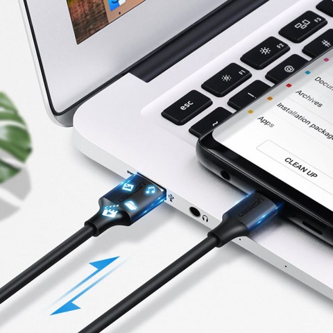 Kabel przewód przejściówka USB - USB-C Quick Charge 3.0 3A 0.25m czarny Kabel przewód przejściówka USB - USB-C Quick Charge 3.0 3A 0.25m czarny