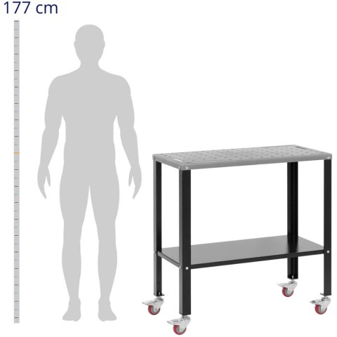 Stół spawalniczy montażowy mobilny z półką do 544kg 91x46cm Stół spawalniczy montażowy mobilny z półką do 544kg 91x46cm
