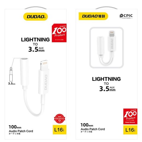 Adapter audio przejściówka do słuchawek iPhone z Lightning na mini jack 3,5 mm biały Adapter audio przejściówka do słuchawek iPhone z Lightning na mini jack 3,5 mm biały