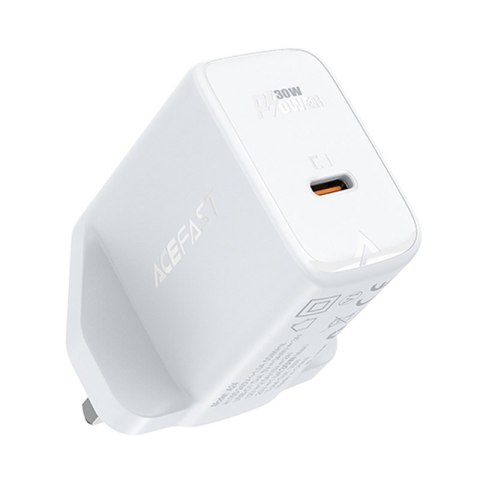 Ładowarka sieciowa angielska GaN USB-C 30W Q3 3.0 AFC FCP wtyczka UK biały Ładowarka sieciowa angielska GaN USB-C 30W Q3 3.0 AFC FCP wtyczka UK biały