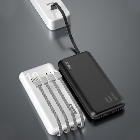 Powerbank K6Pro 10000mAh uniwersalny z kablem USB USB-C microUSB Lightning czarny Powerbank K6Pro 10000mAh uniwersalny z kablem USB USB-C microUSB Lightning czarny