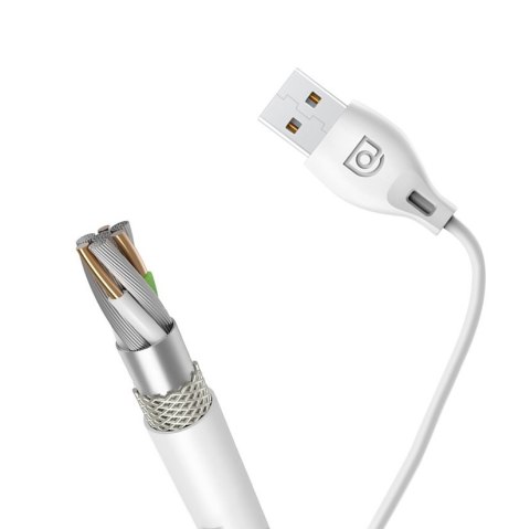 Przewód kabel USB - USB-C 2.1A 2m biały Przewód kabel USB - USB-C 2.1A 2m biały