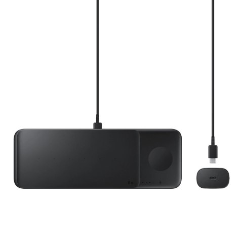Stacja ładująca TRIO do telefonów Galaxy Watch słuchawek TWS + kabel USB-C czarny Stacja ładująca TRIO do telefonów Galaxy Watch słuchawek TWS + kabel USB-C czarny