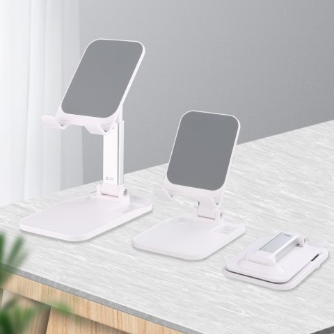 Stojak podstawka składana na telefon tablet 4-8'' na biurko biały Stojak podstawka składana na telefon tablet 4-8'' na biurko biały