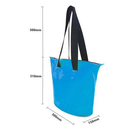 Torba plażowa wodoodporna PVC z paskiem na ramię 11L - niebieska Torba plażowa wodoodporna PVC z paskiem na ramię 11L - niebieska