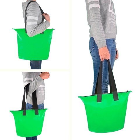 Torba plażowa wodoodporna PVC z paskiem na ramię 11L - zielona Torba plażowa wodoodporna PVC z paskiem na ramię 11L - zielona