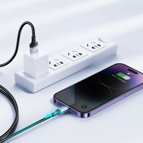 Kabel przewód iPhone USB - Lightning do szybkiego ładowania A10 Series 2.4A 2m czarny Kabel przewód iPhone USB - Lightning do szybkiego ładowania A10 Series 2.4A 2m czarny
