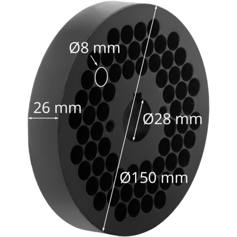 Matryca sitko do pelletu peleciarki WIE-PM-2500 śr. 150 mm x 25 mm otwory 8 mm Matryca sitko do pelletu peleciarki WIE-PM-2500 śr. 150 mm x 25 mm otwory 8 mm