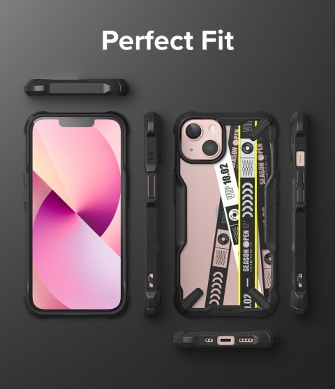 Etui pancerny pokrowiec z ramką iPhone 13 mini Fusion X Design Ticket band czarny Etui pancerny pokrowiec z ramką iPhone 13 mini Fusion X Design Ticket band czarny