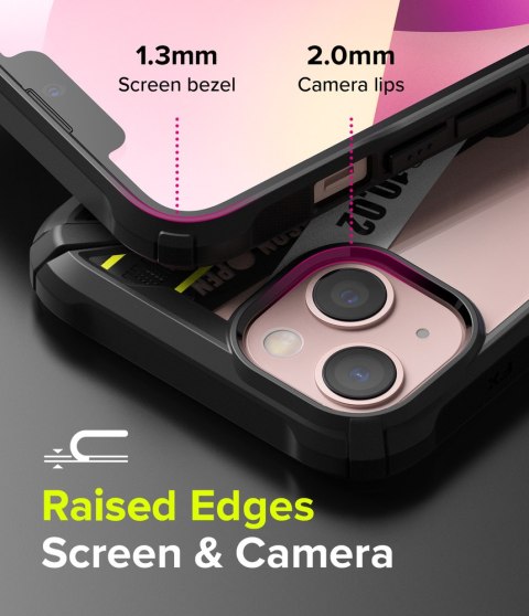 Etui pancerny pokrowiec z ramką iPhone 13 mini Fusion X Design Ticket band czarny Etui pancerny pokrowiec z ramką iPhone 13 mini Fusion X Design Ticket band czarny