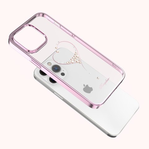 Etui do telefonu iPhone 14 Pro ozdobione kryształami Wish Series różowe Etui do telefonu iPhone 14 Pro ozdobione kryształami Wish Series różowe