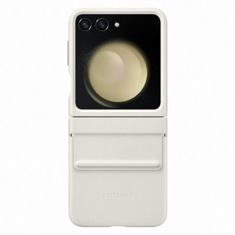 Etui pokrowiec z ekoskóry do Galaxy Z Flip 5 kremowe Etui pokrowiec z ekoskóry do Galaxy Z Flip 5 kremowe