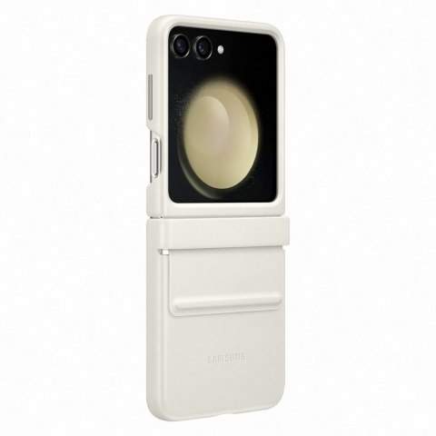 Etui pokrowiec z ekoskóry do Galaxy Z Flip 5 kremowe Etui pokrowiec z ekoskóry do Galaxy Z Flip 5 kremowe