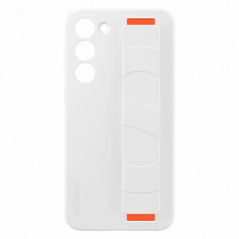 Etui silikonowy pokrowiec z paskiem na rękę Samsung Galaxy S23+ białe Etui silikonowy pokrowiec z paskiem na rękę Samsung Galaxy S23+ białe