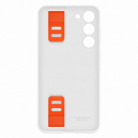 Etui silikonowy pokrowiec z paskiem na rękę Samsung Galaxy S23+ białe Etui silikonowy pokrowiec z paskiem na rękę Samsung Galaxy S23+ białe