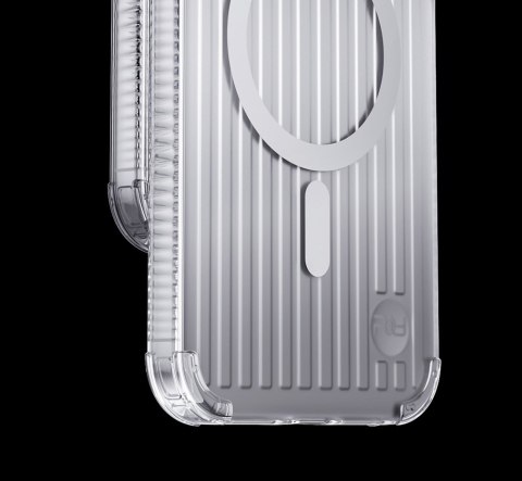 Magnetyczne etui iPhone 14 Plus MagSafe PQY Go Out Series srebrne Magnetyczne etui iPhone 14 Plus MagSafe PQY Go Out Series srebrne