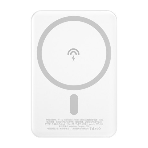 Powerbank 5000mAh magnetyczny z ładowarką indukcyjną MagSafe czarny Powerbank 5000mAh magnetyczny z ładowarką indukcyjną MagSafe czarny