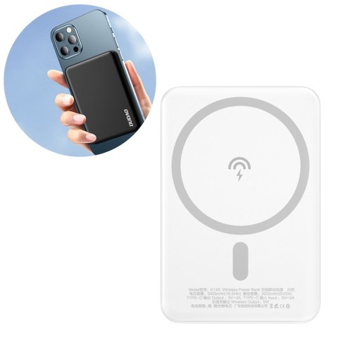Powerbank 5000mAh magnetyczny z ładowarką indukcyjną MagSafe czarny Powerbank 5000mAh magnetyczny z ładowarką indukcyjną MagSafe czarny