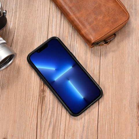 Etui pokryte naturalną skórą do iPhone 14 Leather Oil Wax jasny brąz
