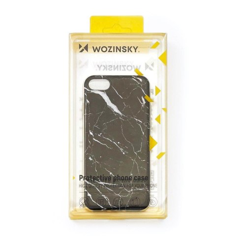 Marble żelowe etui pokrowiec marmur iPhone 12 Pro Max czarny