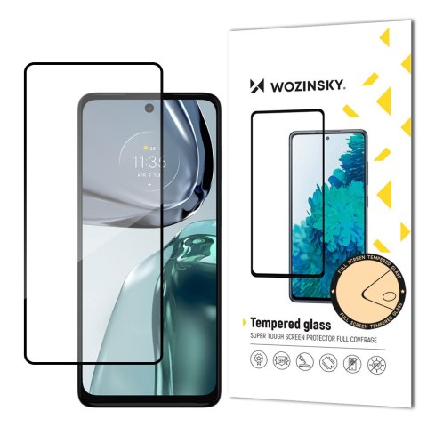 Wytrzymałe szkło hartowane 9H na cały ekran Motorola Moto G62 z ramką Case Friendly czarny Wytrzymałe szkło hartowane 9H na cały ekran Motorola Moto G62 z ramką Case Friendly czarny