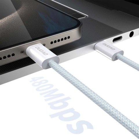 Wytrzymały przewód kabel UCB-C PD 60W w oplocie z włókna węglowego 2m jasno niebieski Wytrzymały przewód kabel UCB-C PD 60W w oplocie z włókna węglowego 2m jasno niebieski
