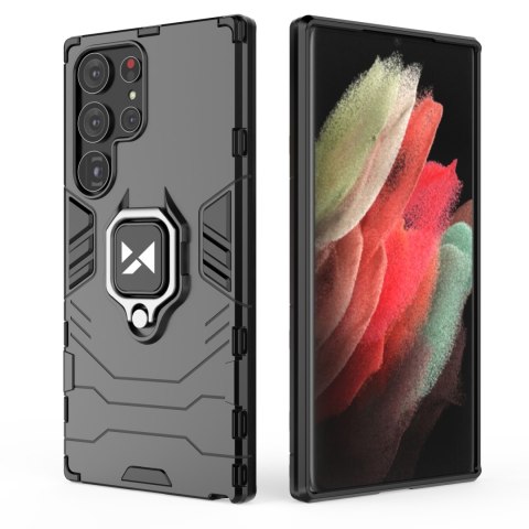 Etui pancerny pokrowiec do Samsung Galaxy S23 Ultra uchwyt magnetyczny Ring Armor czarny
